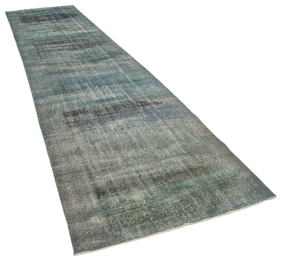 4x16 Blue Turkish Over Dyed Runner Rug - 28671