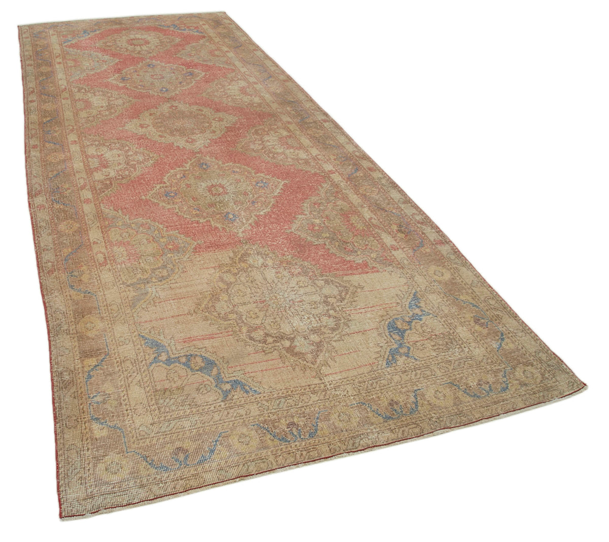 5x13 Beige Turkish Vintage Runner Rug - 28674