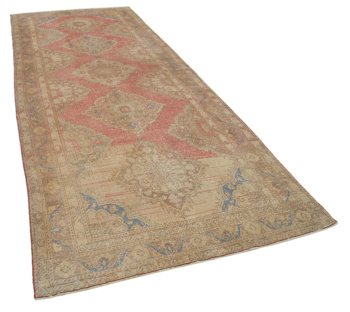 5x13 Beige Turkish Vintage Runner Rug - 28674