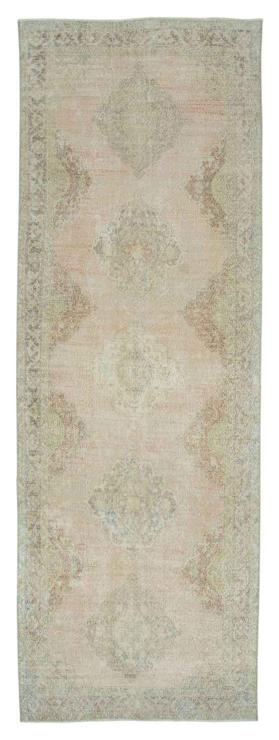 4x13 Beige Turkish Vintage Runner Rug - 28676