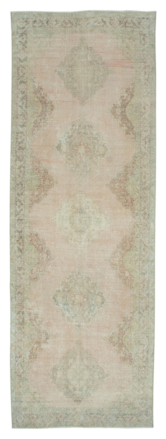 4x13 Beige Turkish Vintage Runner Rug - 28676