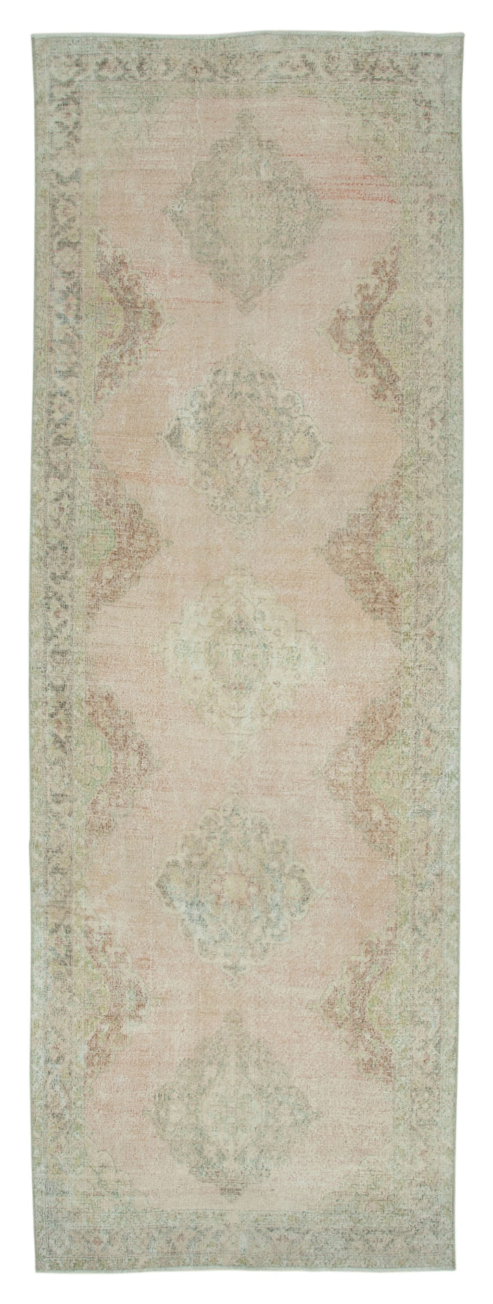 4x13 Beige Turkish Vintage Runner Rug - 28676