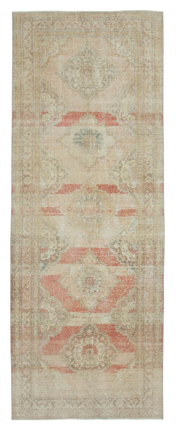 5x13 Beige Turkish Vintage Runner Rug - 28678