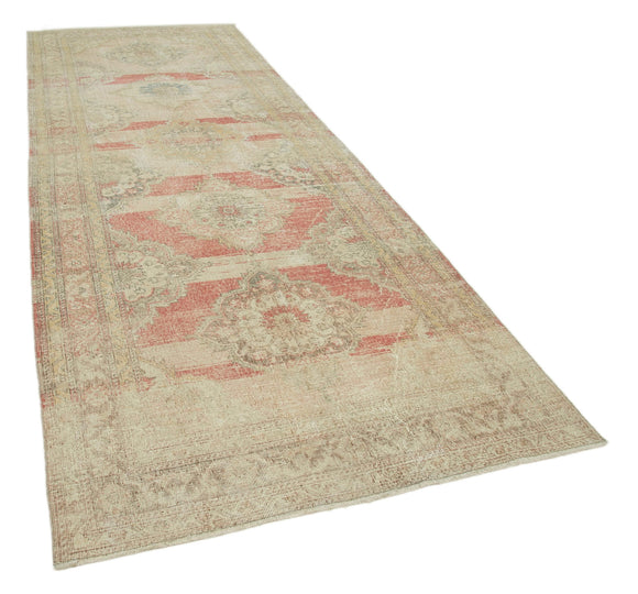 5x13 Beige Turkish Vintage Runner Rug - 28678