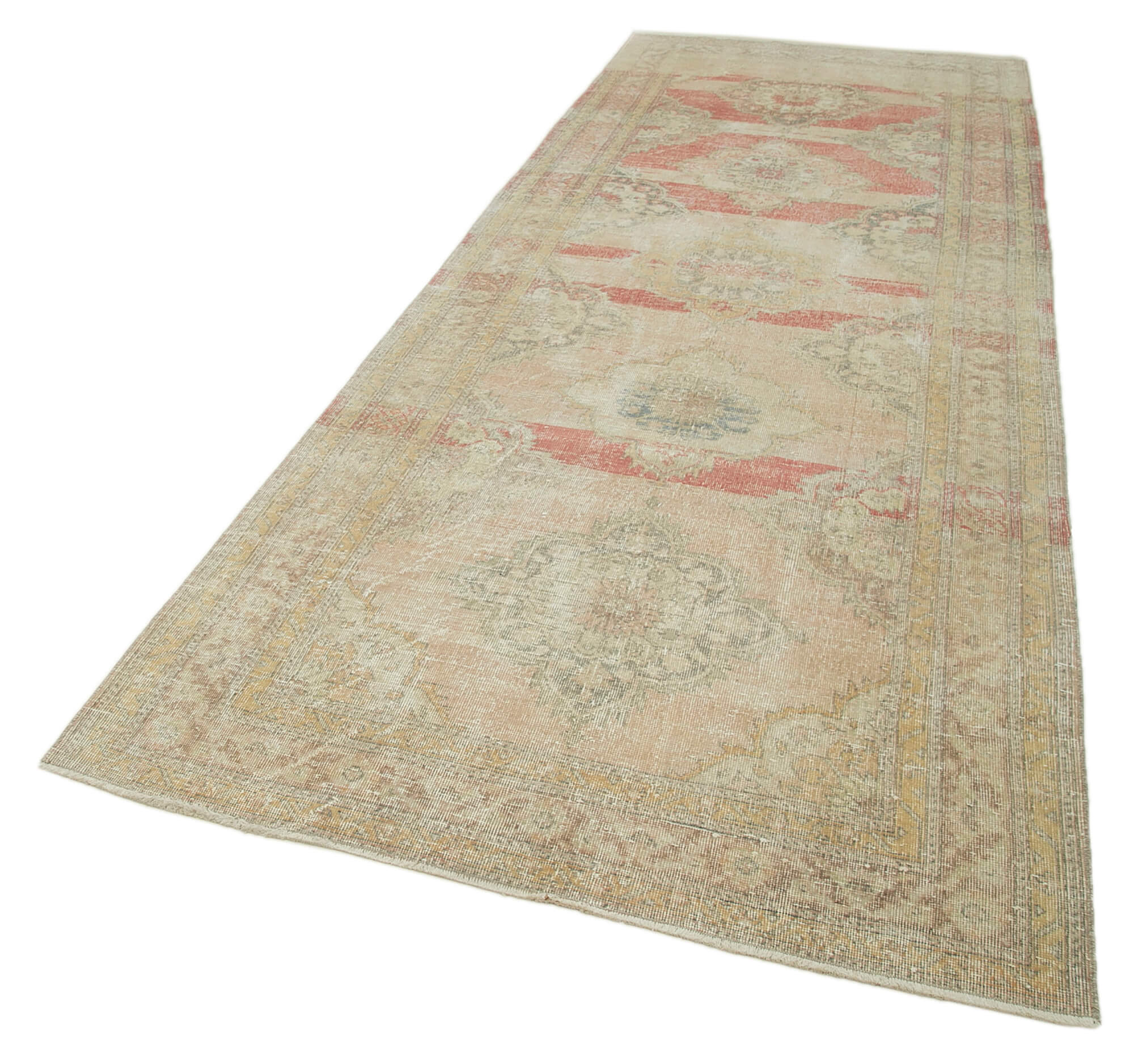 5x13 Beige Turkish Vintage Runner Rug - 28678