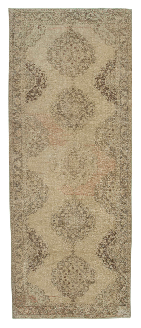 5x13 Beige Turkish Vintage Runner Rug - 28679