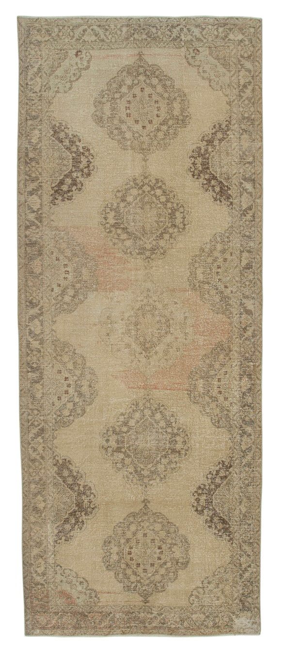 5x13 Beige Turkish Vintage Runner Rug - 28679