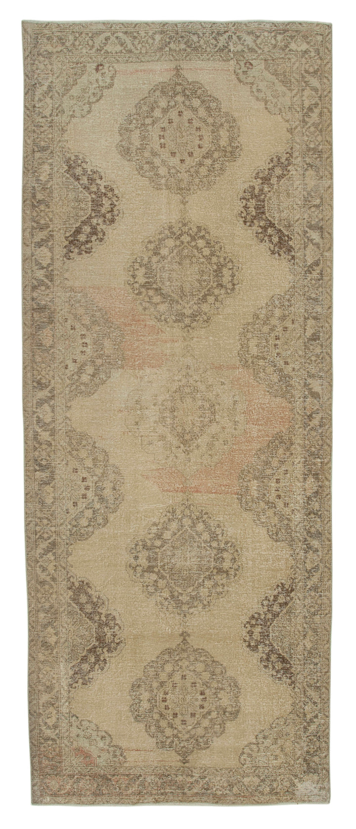 5x13 Beige Turkish Vintage Runner Rug - 28679