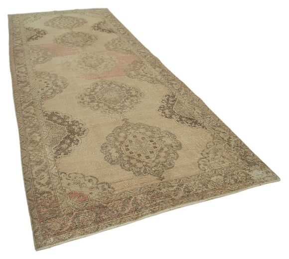 5x13 Beige Turkish Vintage Runner Rug - 28679