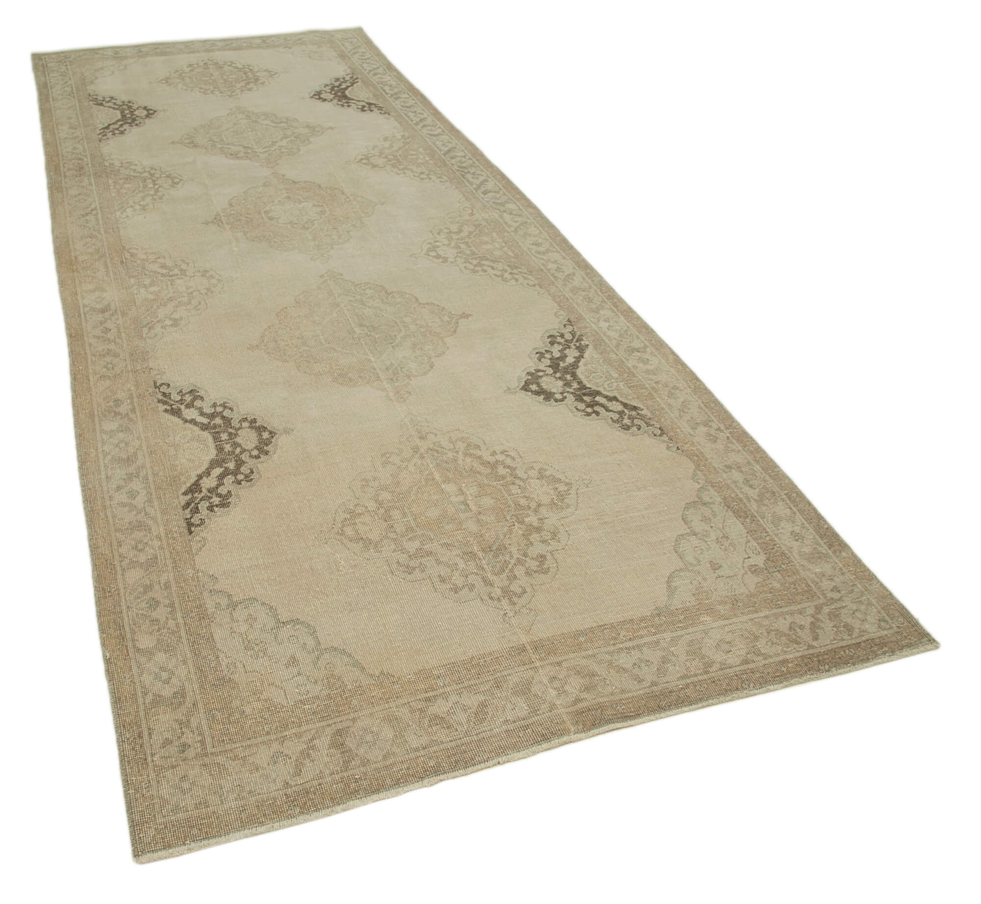 5x12 Beige Turkish Vintage Runner Rug - 28692