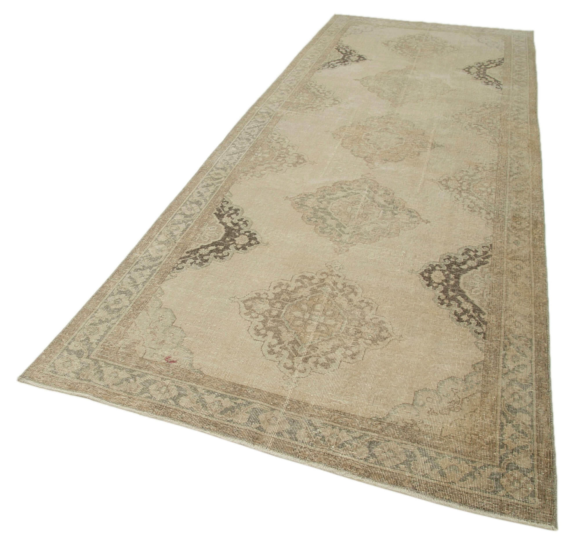 5x12 Beige Turkish Vintage Runner Rug - 28692