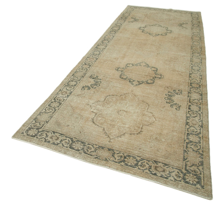5x13 Beige Turkish Vintage Runner Rug - 28694