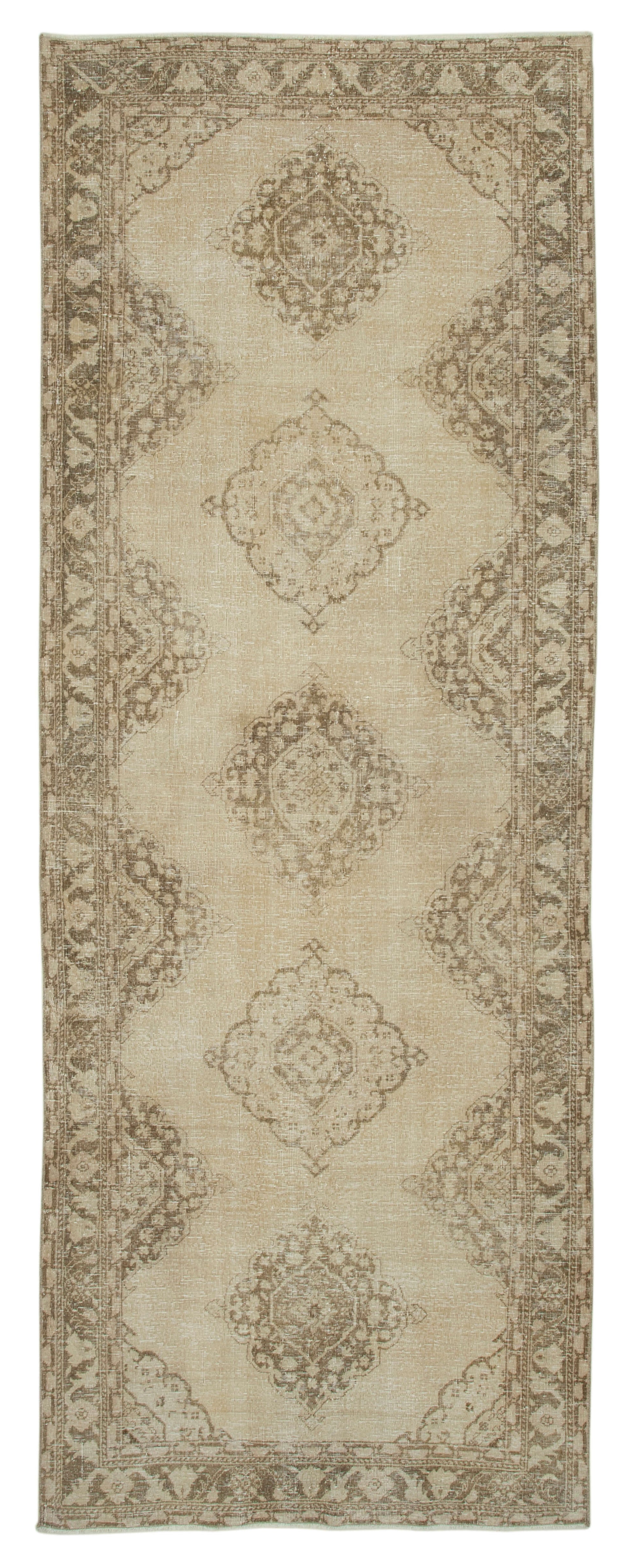 5x13 Beige Turkish Vintage Runner Rug - 28695