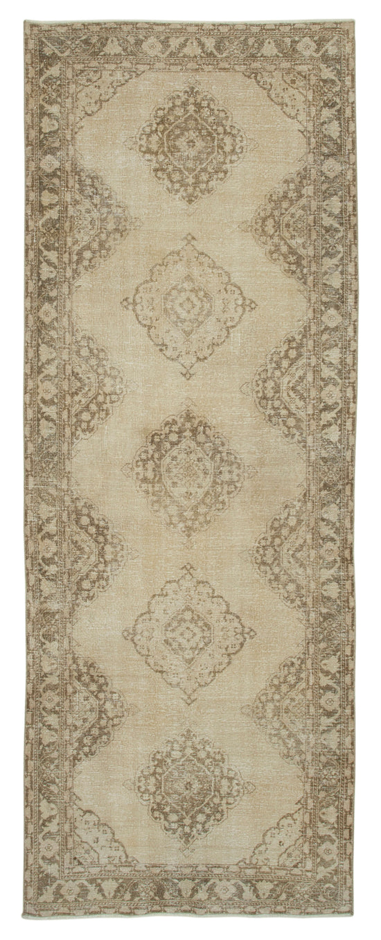 5x13 Beige Turkish Vintage Runner Rug - 28695