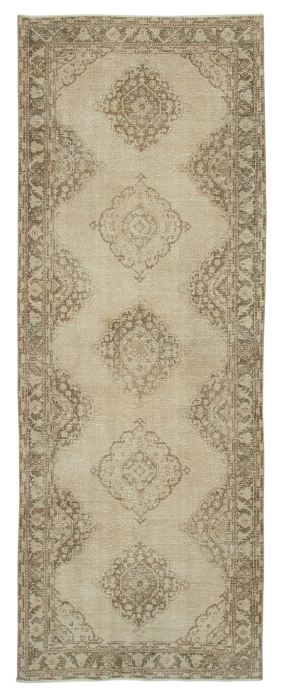 5x13 Beige Turkish Vintage Runner Rug - 28695