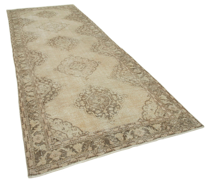 5x13 Beige Turkish Vintage Runner Rug - 28695