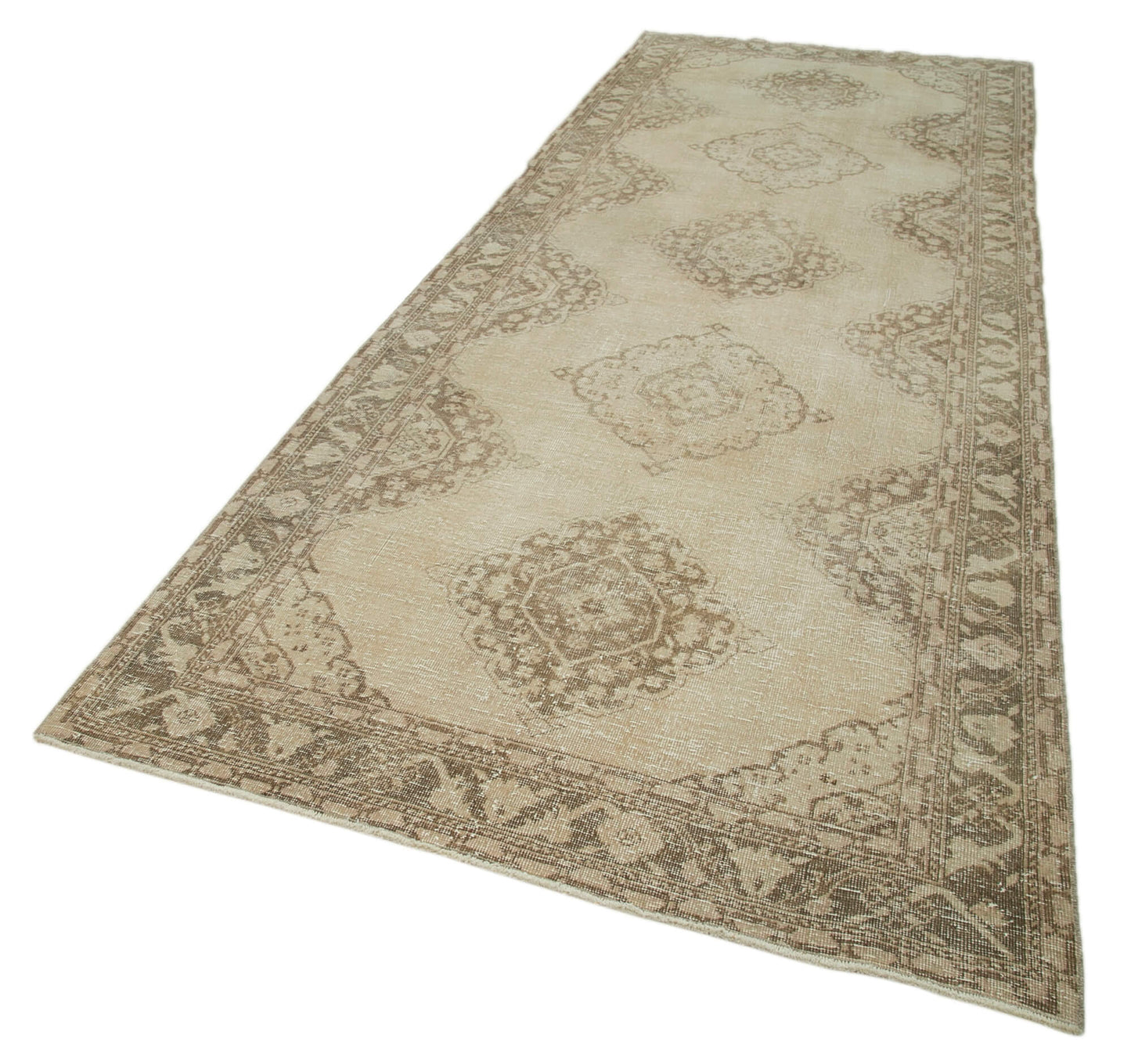 5x13 Beige Turkish Vintage Runner Rug - 28695