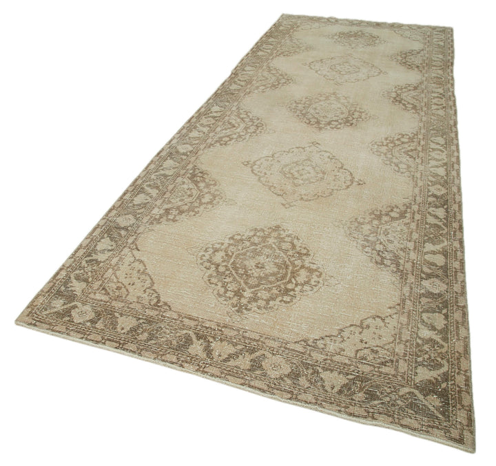 5x13 Beige Turkish Vintage Runner Rug - 28695
