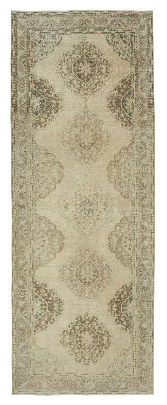 5x13 Beige Turkish Vintage Runner Rug - 28699
