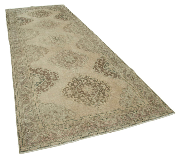 5x13 Beige Turkish Vintage Runner Rug - 28699