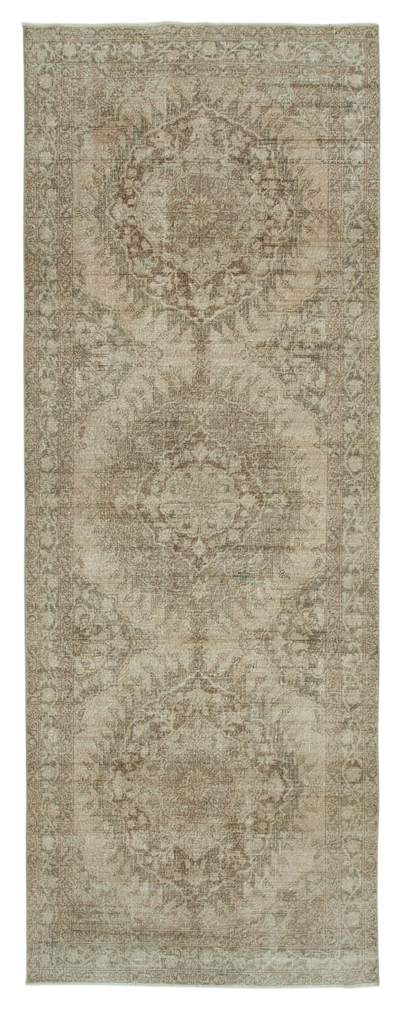 5x13 Beige Turkish Vintage Runner Rug - 28700