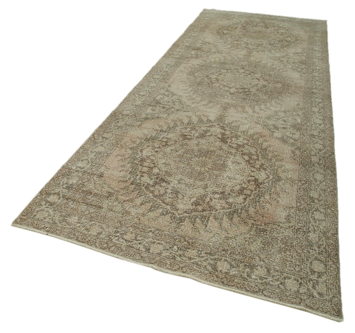 5x13 Beige Turkish Vintage Runner Rug - 28700