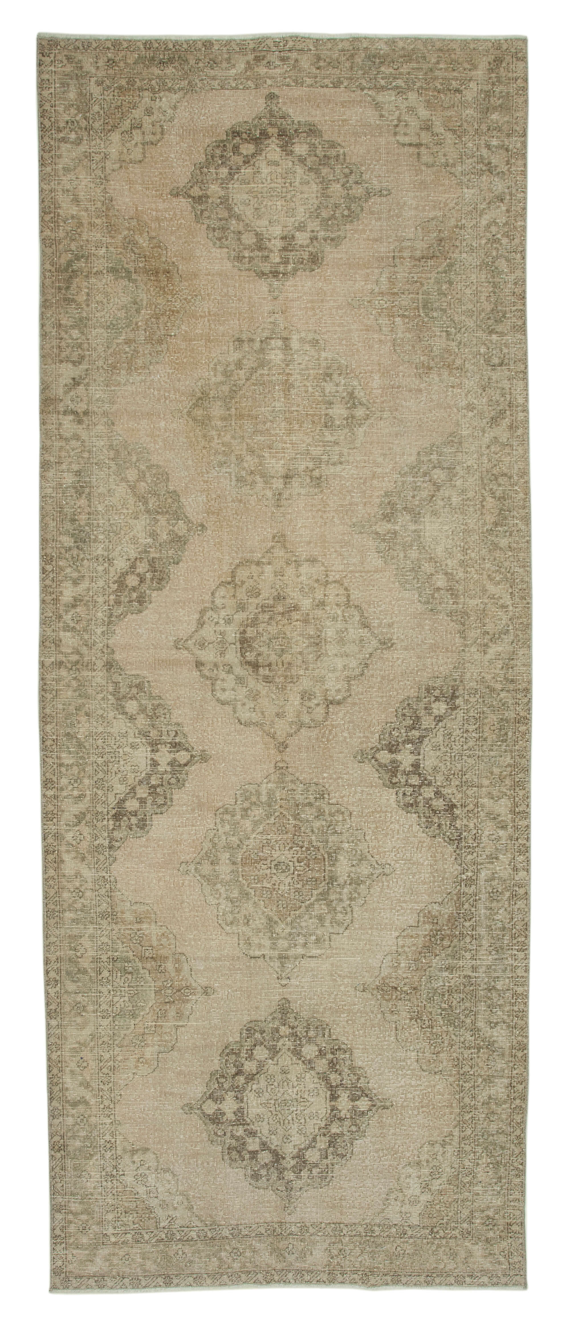 5x13 Beige Turkish Vintage Runner Rug - 28701
