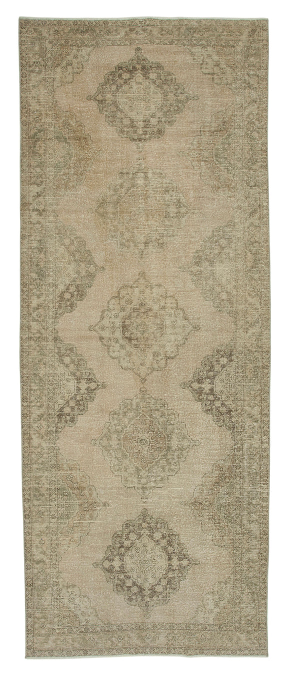 5x13 Beige Turkish Vintage Runner Rug - 28701