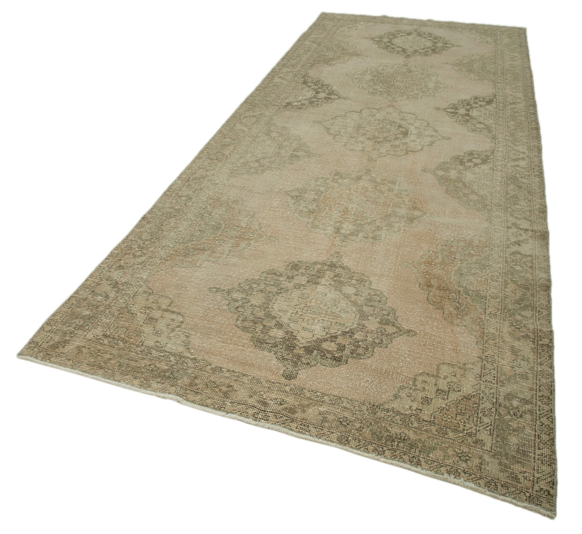 5x13 Beige Turkish Vintage Runner Rug - 28701