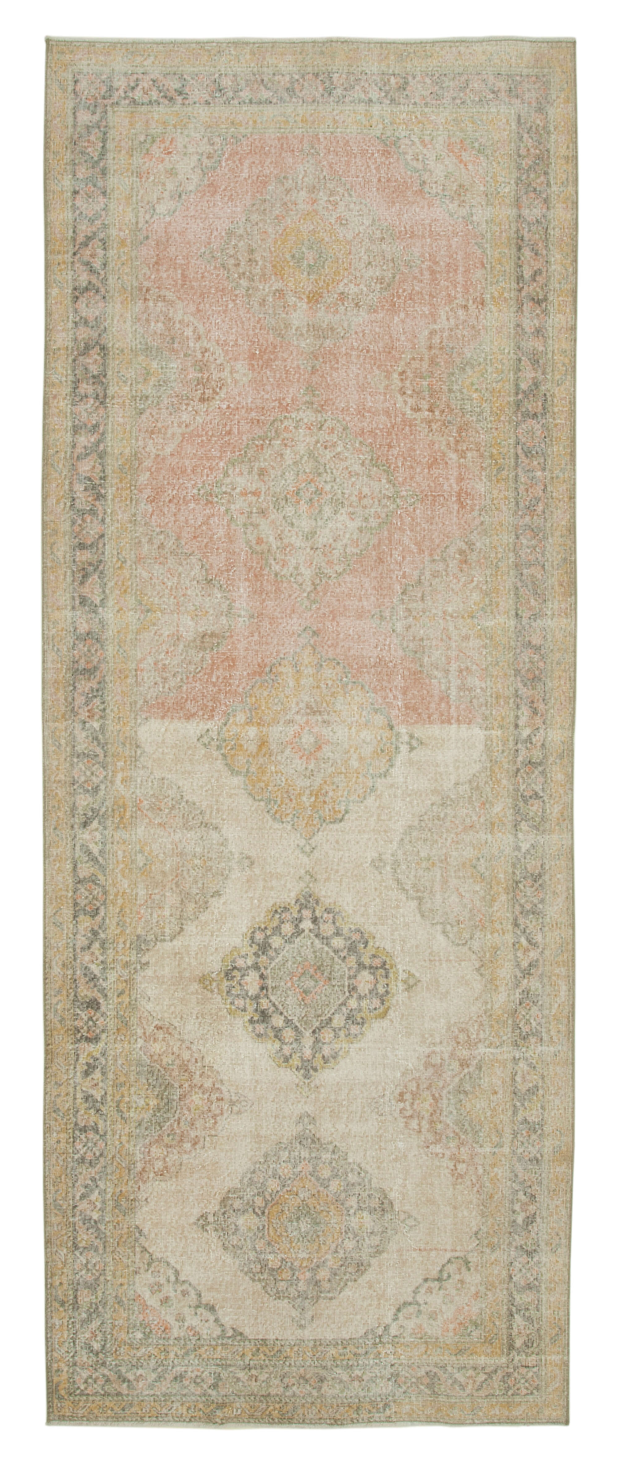5x13 Beige Turkish Vintage Runner Rug - 28704