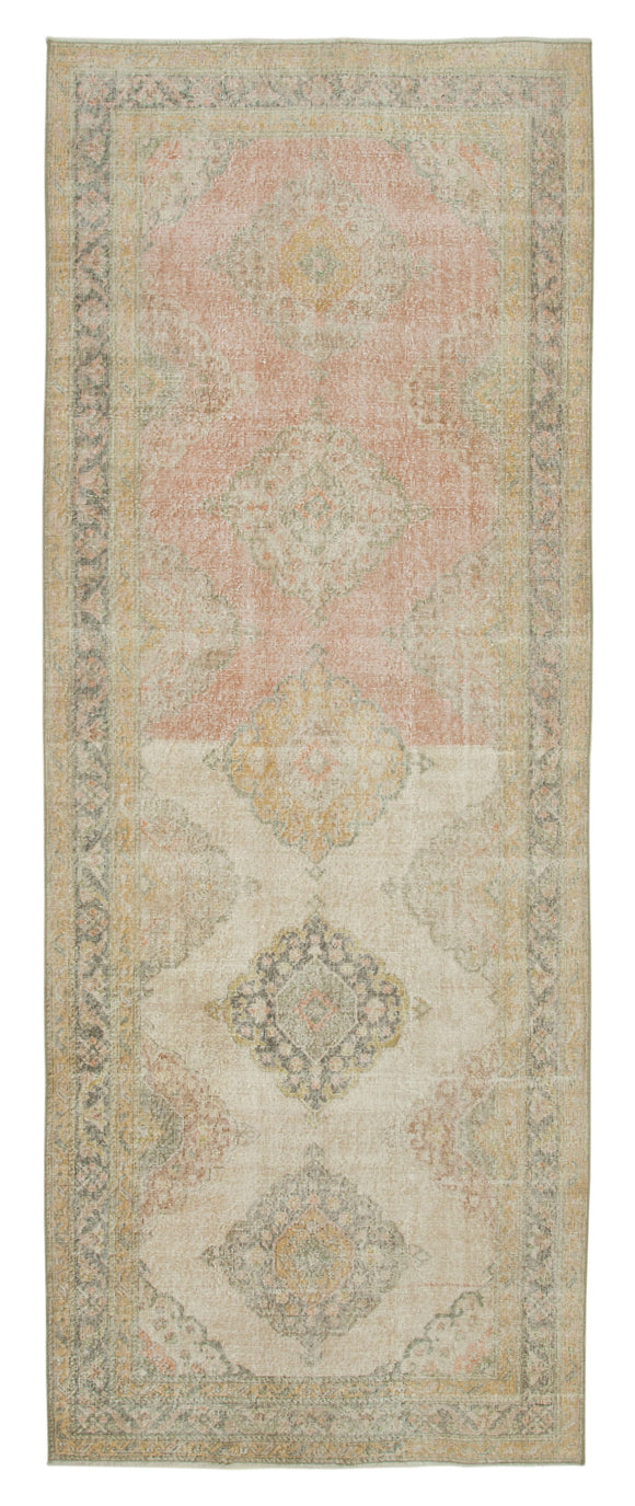 5x13 Beige Turkish Vintage Runner Rug - 28704
