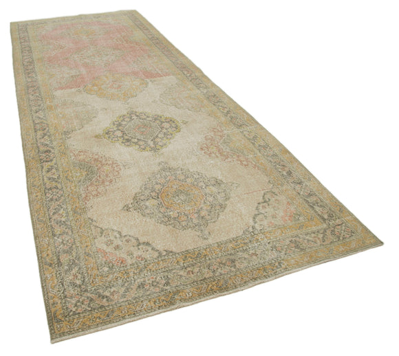 5x13 Beige Turkish Vintage Runner Rug - 28704