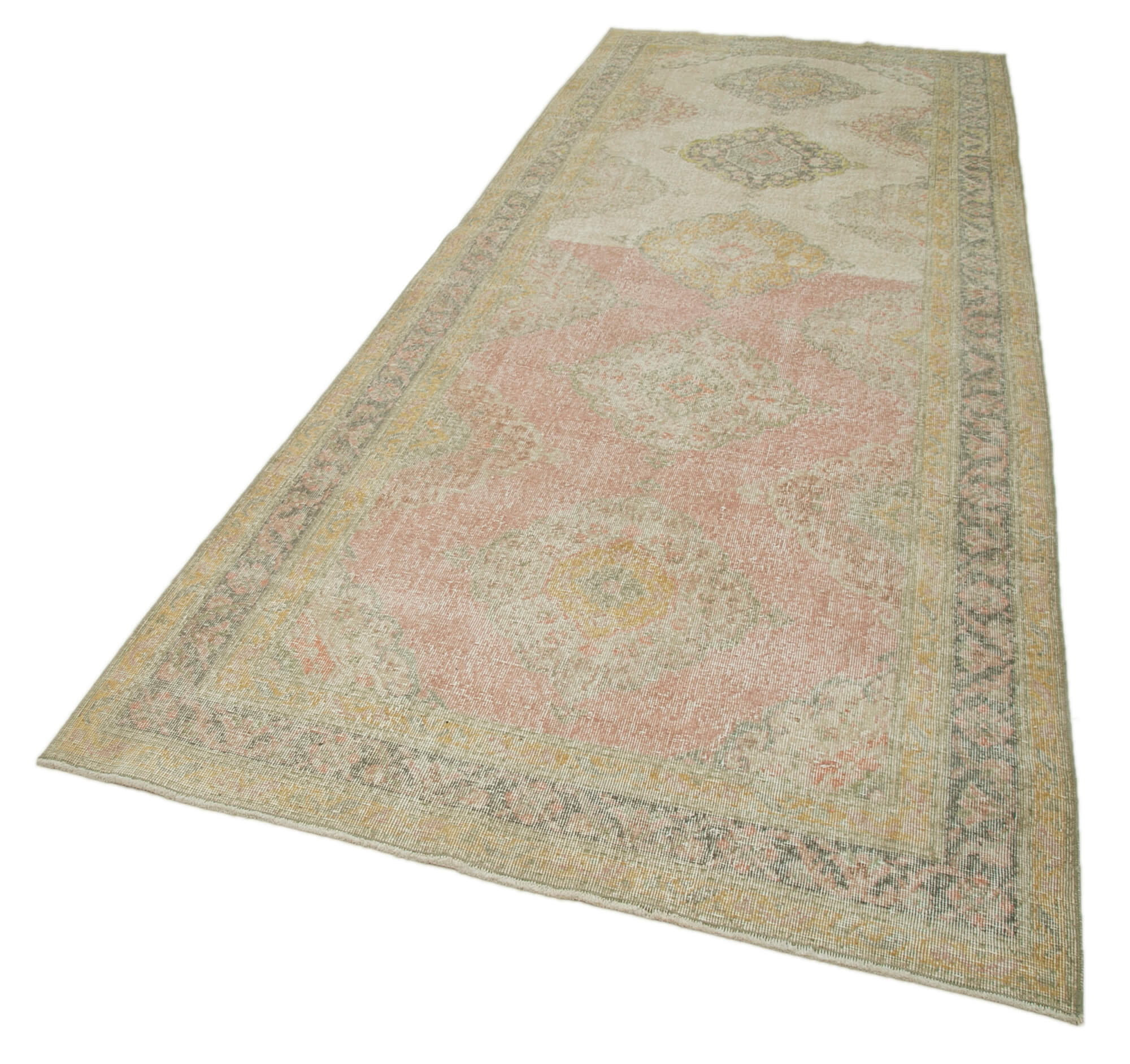 5x13 Beige Turkish Vintage Runner Rug - 28704