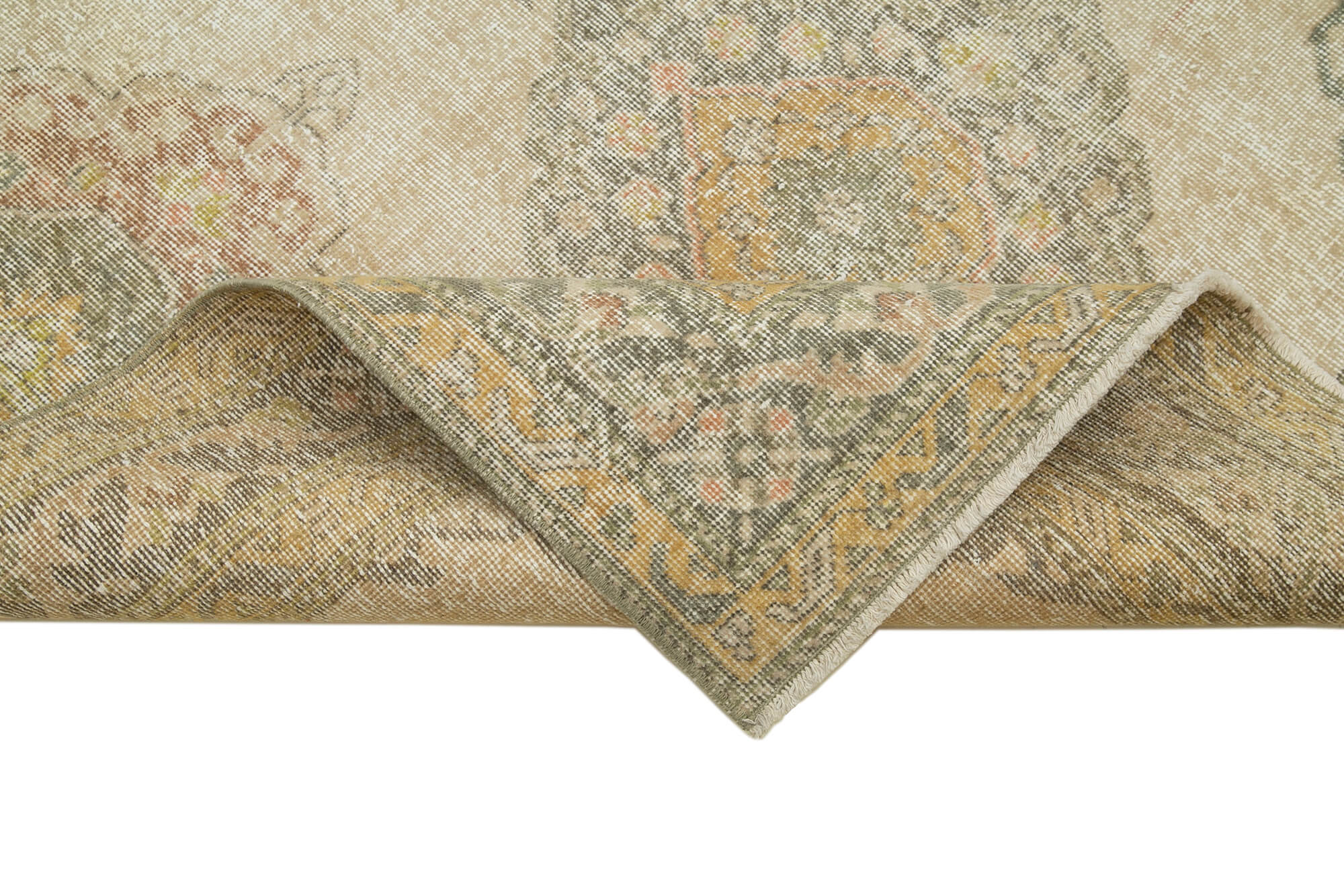 5x13 Beige Turkish Vintage Runner Rug - 28704