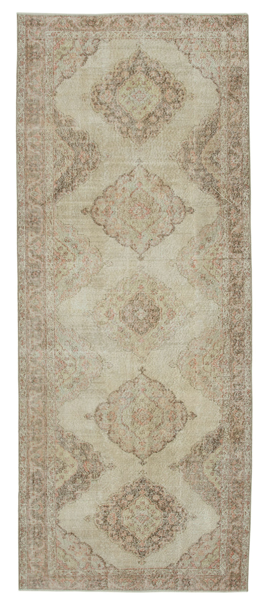 5x12 Beige Turkish Vintage Runner Rug - 28705
