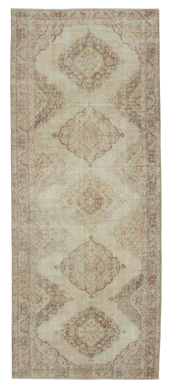 5x12 Beige Turkish Vintage Runner Rug - 28705