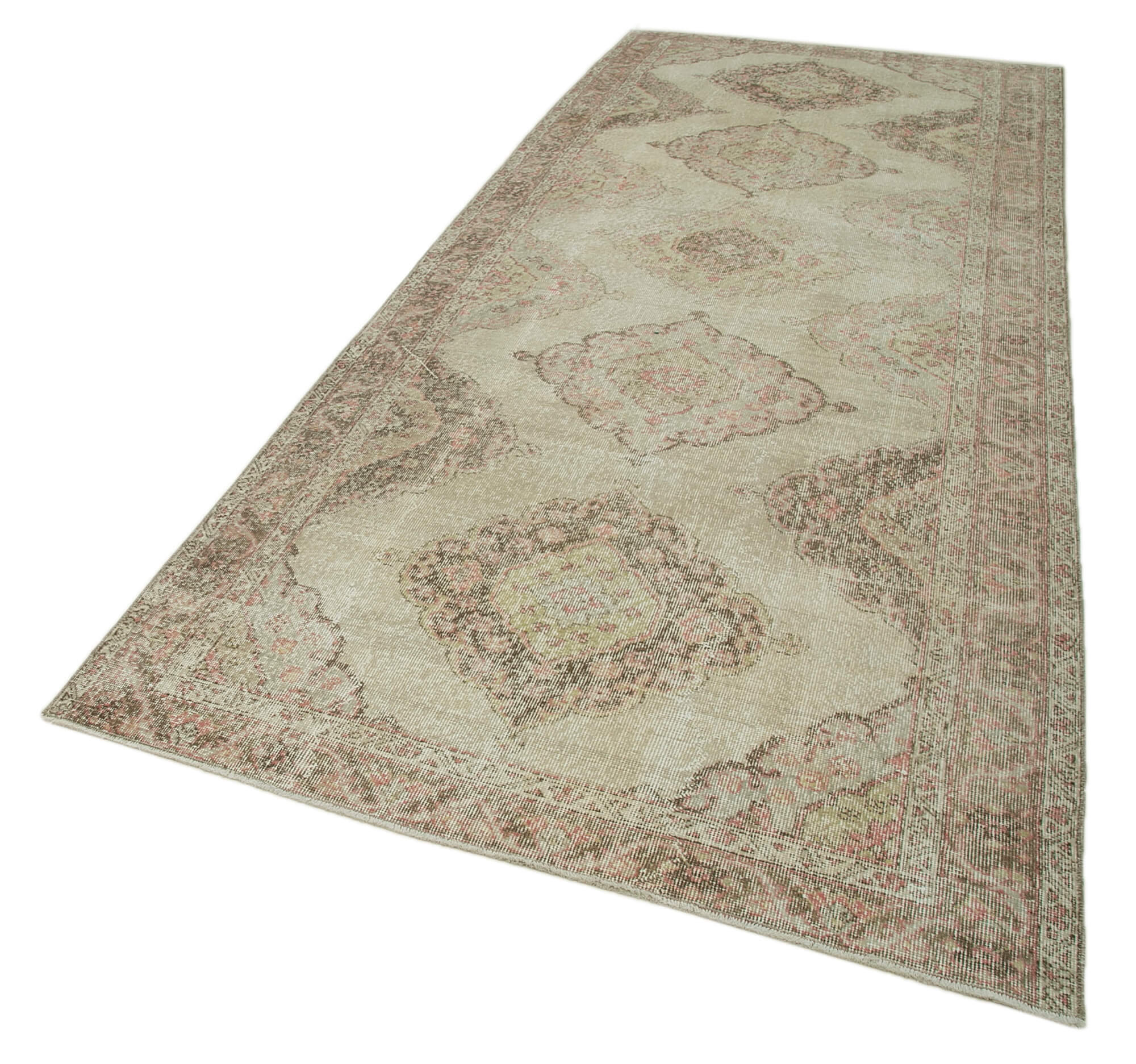 5x12 Beige Turkish Vintage Runner Rug - 28705