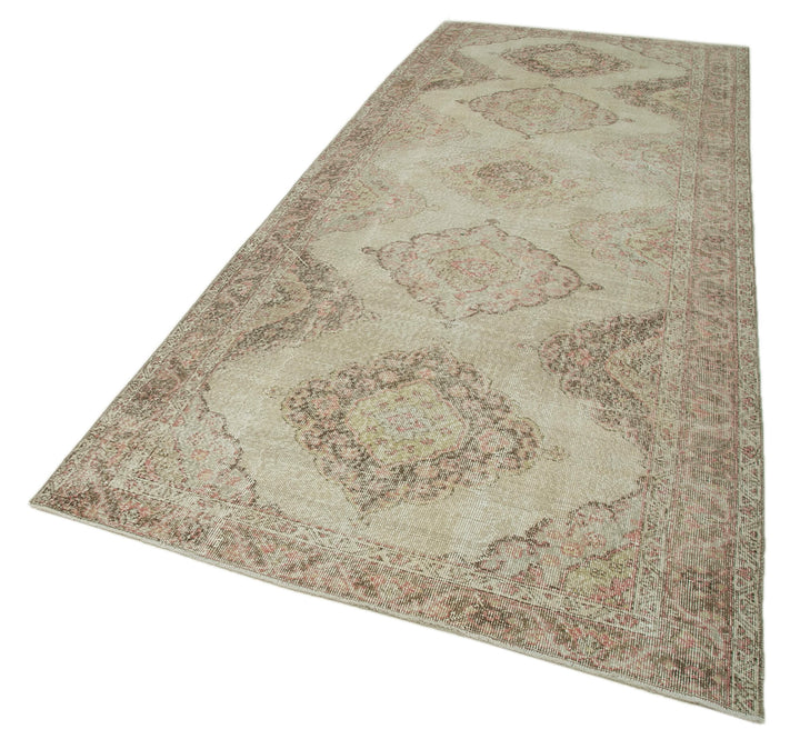 5x12 Beige Turkish Vintage Runner Rug - 28705