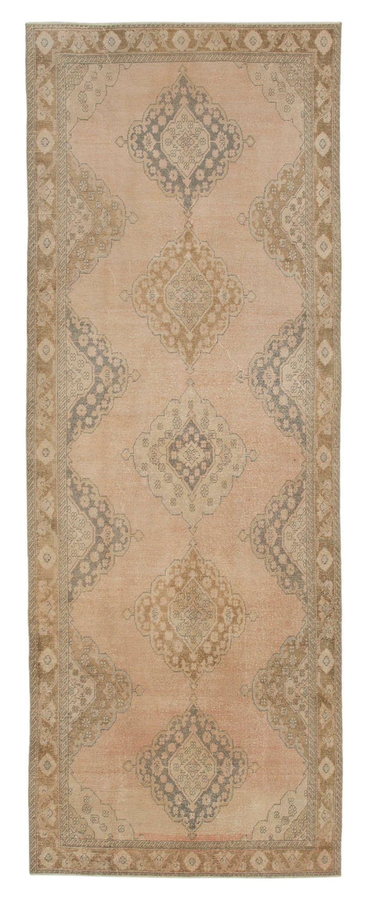 5x13 Beige Turkish Vintage Runner Rug - 28706