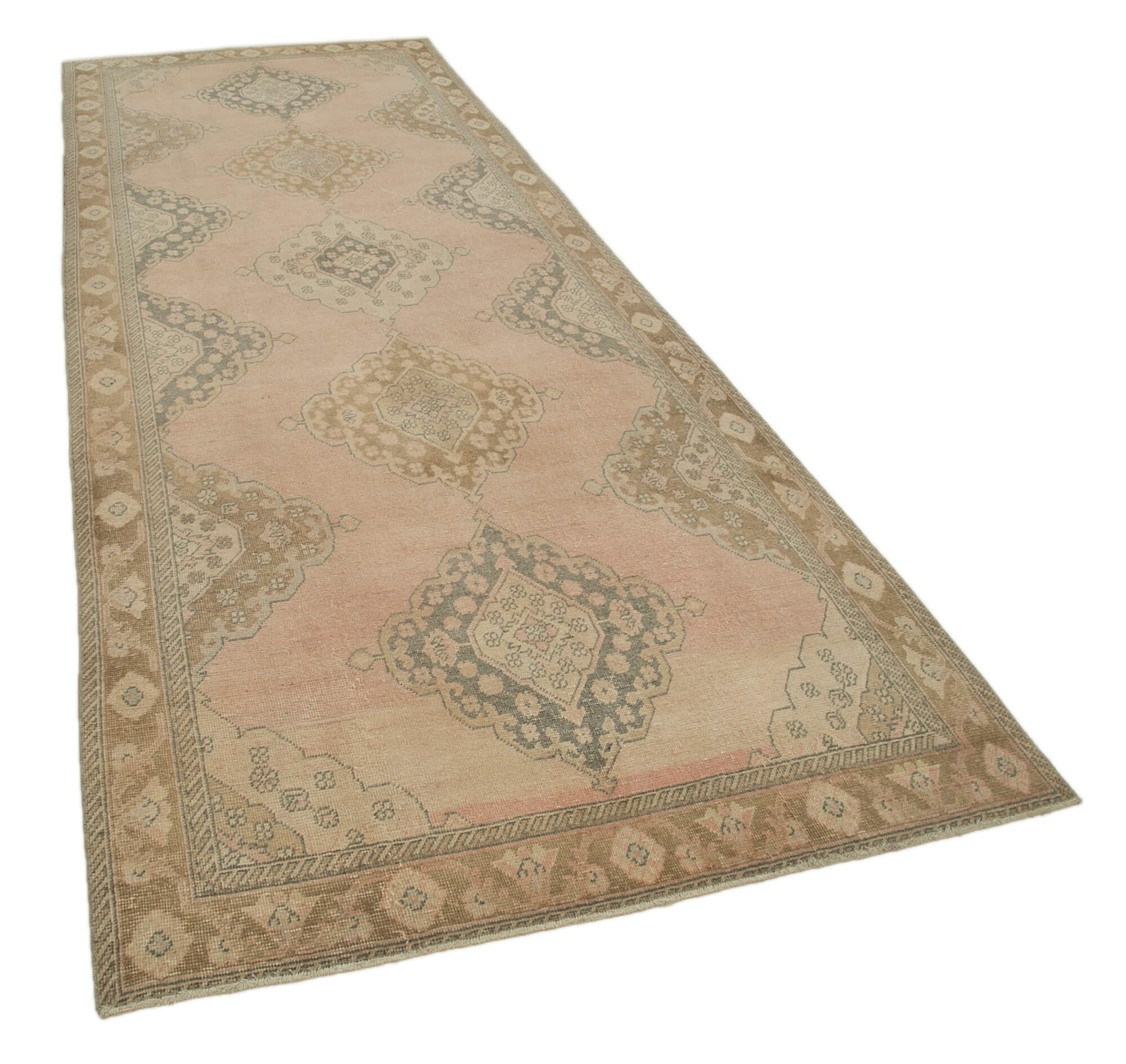 5x13 Beige Turkish Vintage Runner Rug - 28706