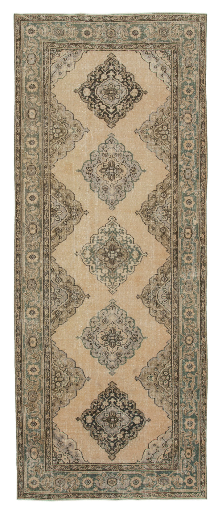 5x12 Beige Turkish Vintage Runner Rug - 28707
