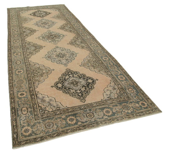 5x12 Beige Turkish Vintage Runner Rug - 28707