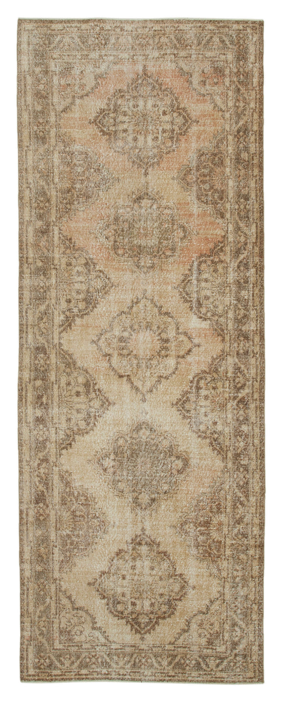 5x12 Beige Turkish Vintage Runner Rug - 28708