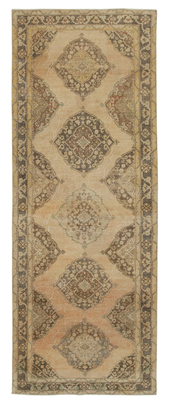 5x13 Beige Turkish Vintage Runner Rug - 28709