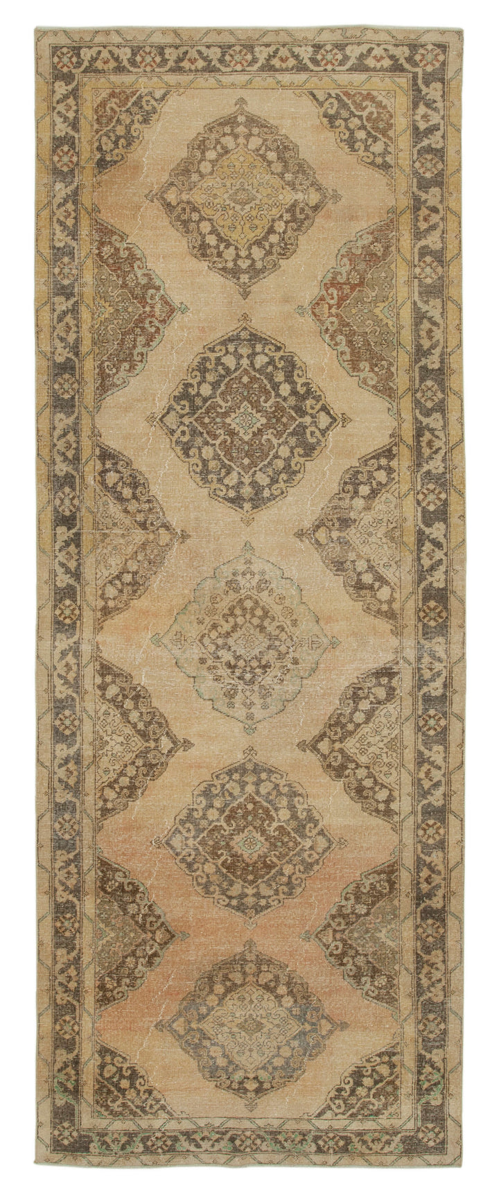 5x13 Beige Turkish Vintage Runner Rug - 28709