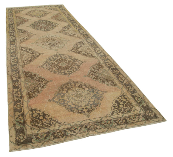 5x13 Beige Turkish Vintage Runner Rug - 28709