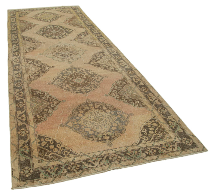 5x13 Beige Turkish Vintage Runner Rug - 28709