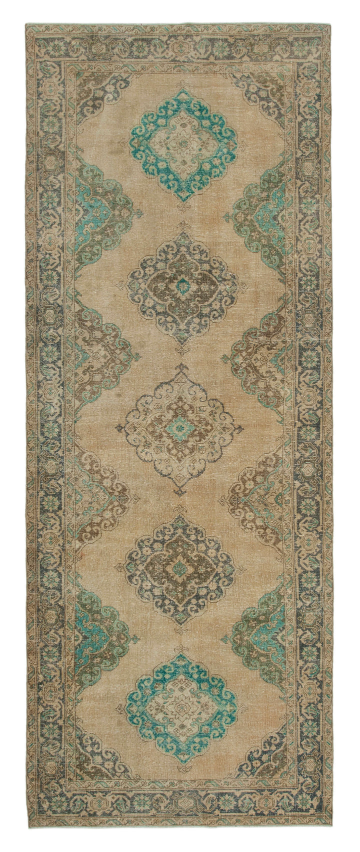 5x13 Beige Turkish Vintage Runner Rug - 28710
