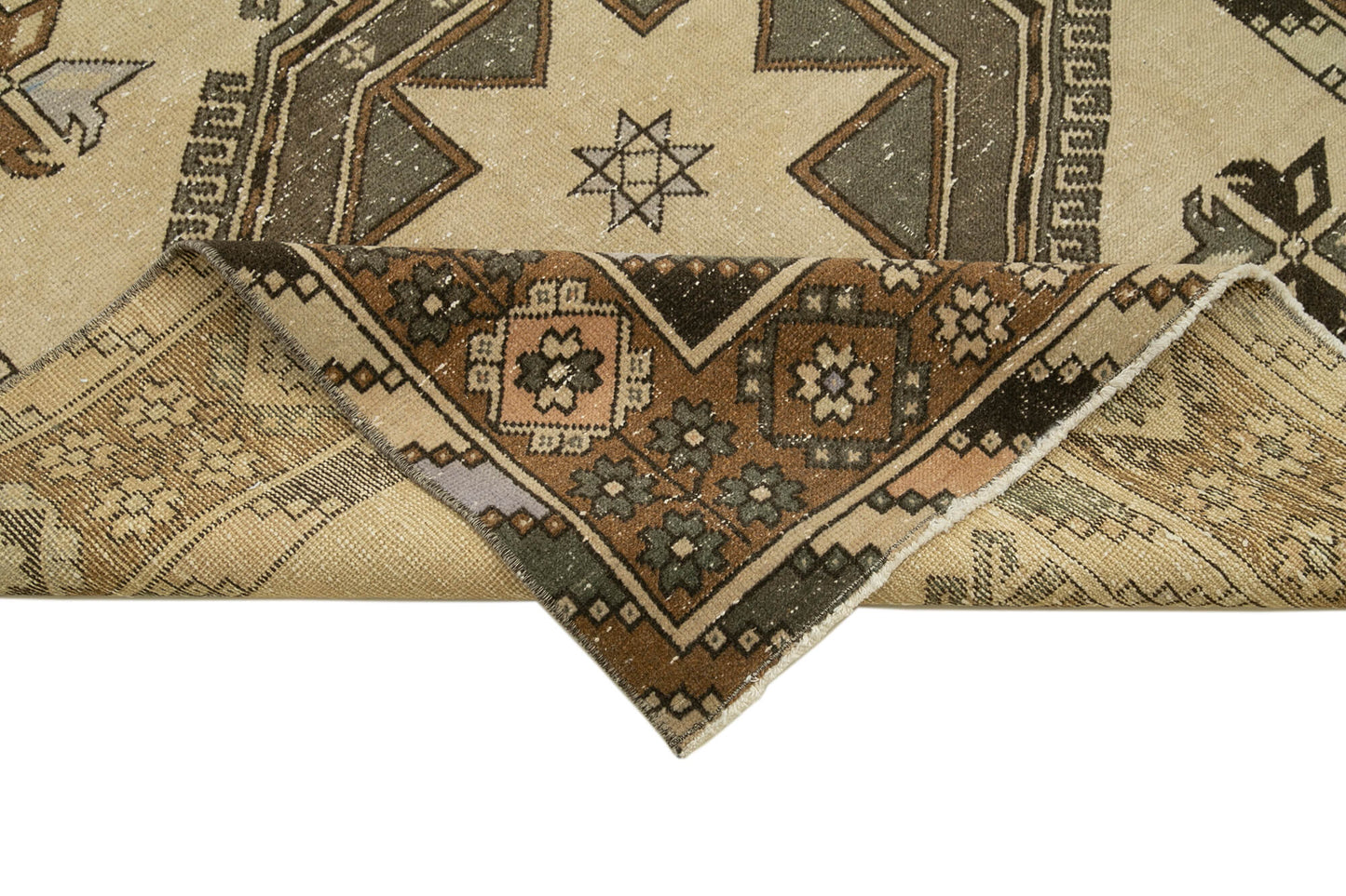 5x13 Beige Turkish Vintage Runner Rug - 28711