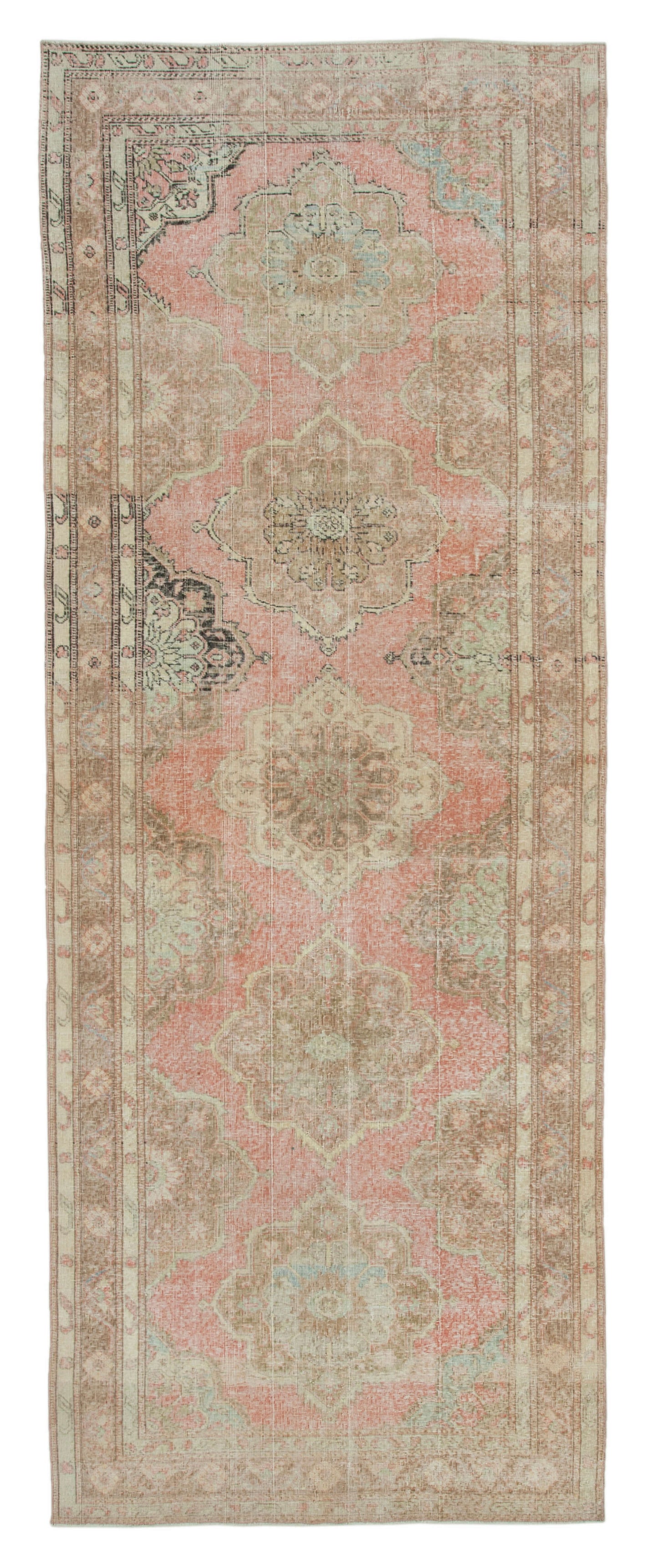5x13 Beige Turkish Vintage Runner Rug - 28713